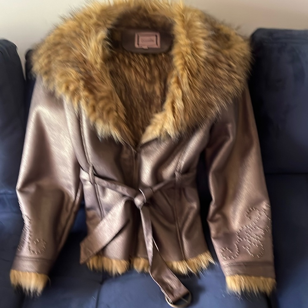 This jacket is copper tone in color